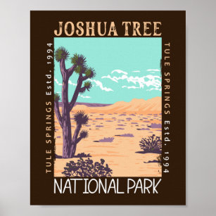 Póster Parque nacional Árbol Joshua Tule Springs con prob
