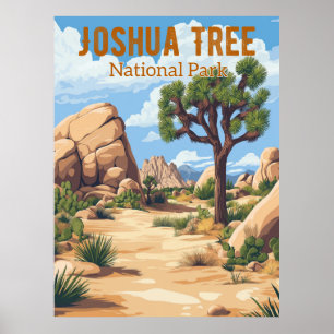 Póster Parque nacional Árbol Retro Joshua