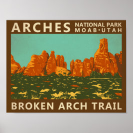 Póster Parque nacional Arches Parque nacional Utah Broken