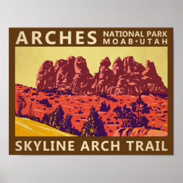 Póster Parque nacional Arches Parque nacional Utah Skylin