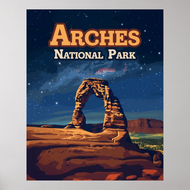 Póster Parque nacional Arches Utah Delicate Arch Moab (Frente)