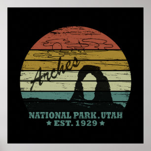 Póster Parque nacional Arches Utah Delicate Arch vintage