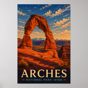 Póster Parque Nacional Arches Utah Viajes en Xilografía M