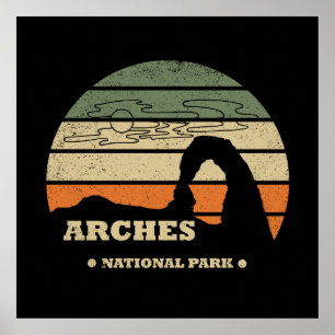 Póster Parque Nacional Arches Vintage - Moab - Utah 