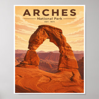 Póster Parque Nacional Arches Vintage Viaje