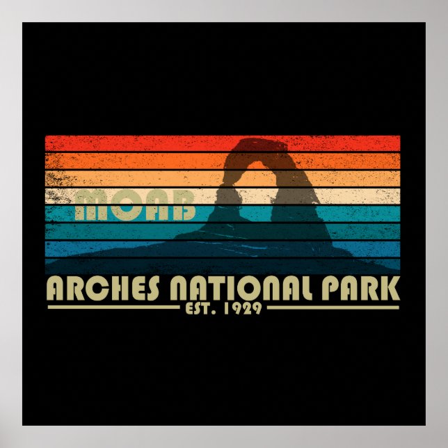 Póster Parque Nacional Arcos Vintage Moab Utah (Frente)