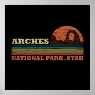 Póster Parque Nacional Arcos Vintage Moab Utah