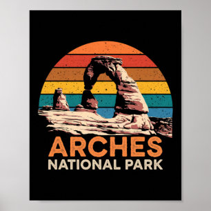Póster Parque Nacional Arcos Vintage Utah Vintage Naciona
