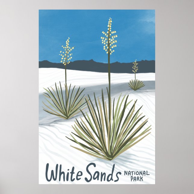 Póster Parque nacional Arenas Blancas Nuevo yeso mexicano (Frente)