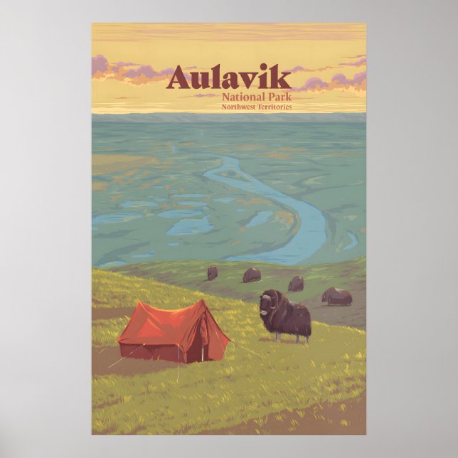 Póster Parque Nacional Aulavik Territorios del Noroeste C (Frente)