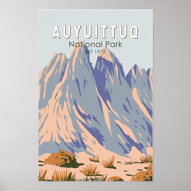 Póster Parque nacional Auyuittuq Canadá Viaje Viaje Vinta (Frente)