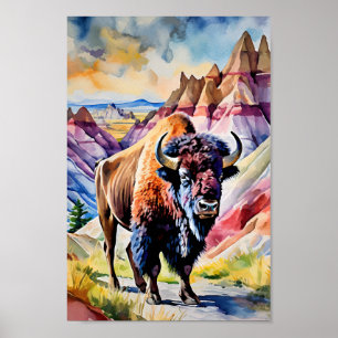 Póster Parque nacional Badlands