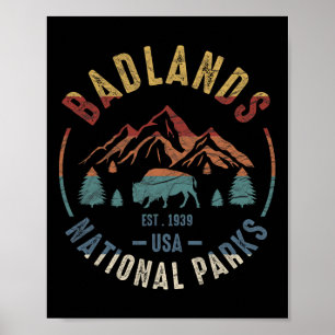 Póster Parque Nacional Badlands Dakota del Sur El Monte R