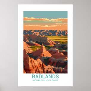 Póster Parque nacional Badlands Dakota del Sur Estados Un