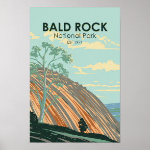 Póster Parque nacional Bald Rock Australia Vintage