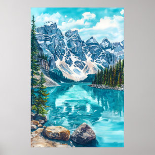 Póster Parque Nacional Banff Acuarela 2