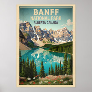 Póster Parque nacional Banff Alberta Canada V03
