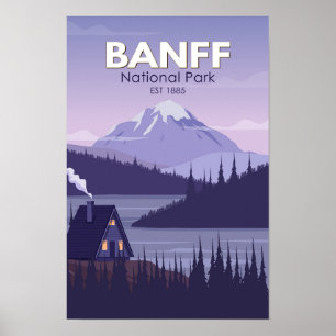 Póster Parque Nacional Banff Canadá Viaje Vintage 
