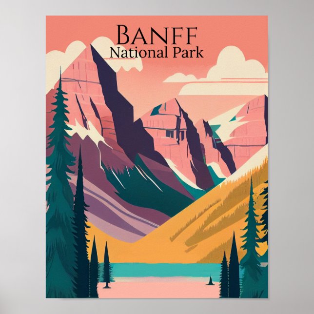 Póster Parque nacional Banff Contemporáneo (Frente)