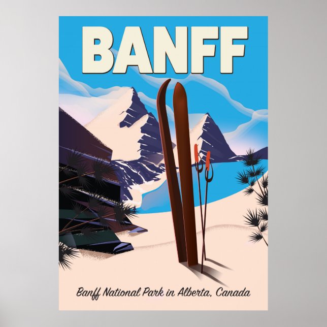 Póster Parque nacional Banff en Alberta, Canadá. (Frente)