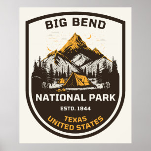 Póster Parque Nacional Big Bend Actividades al aire libre