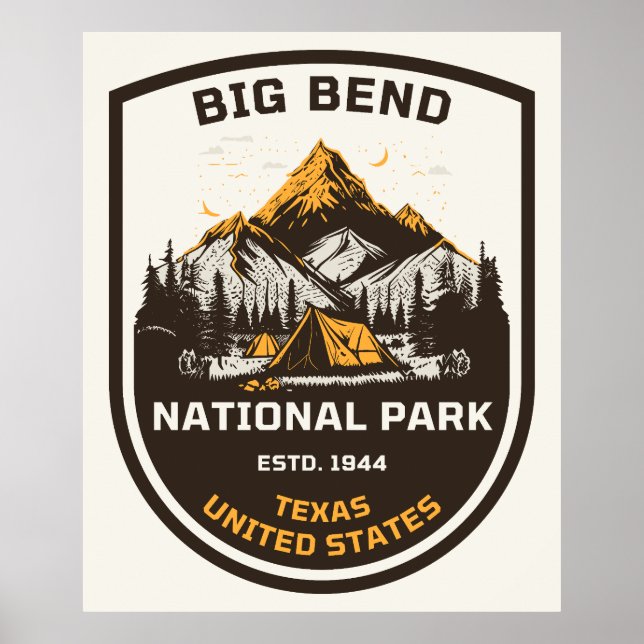 Póster Parque Nacional Big Bend Actividades al aire libre (Frente)