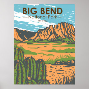 Póster Parque nacional Big Bend Parque nacional del desie