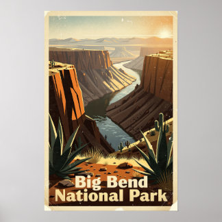 Póster Parque Nacional Big Bend Retro