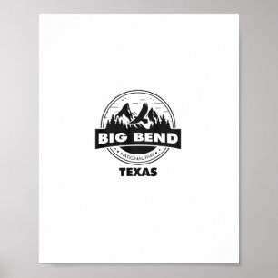 Póster Parque Nacional Big Bend Texas Camping Montaña Hik