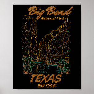 Póster Parque Nacional Big Bend Texas Camping Senderismo