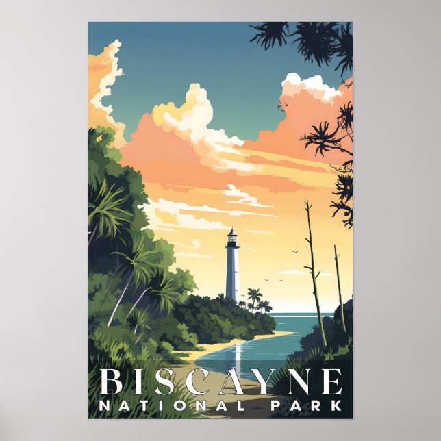 Póster Parque nacional Biscayne Resumen Naturaleza Pared  (Frente)