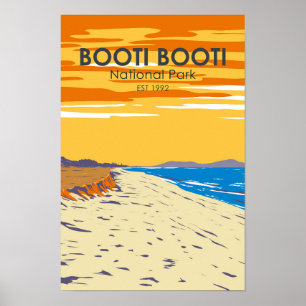 Póster Parque Nacional Booti Booti Australia Vintage