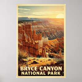 Póster Parque Nacional Bryce Canyon Retro