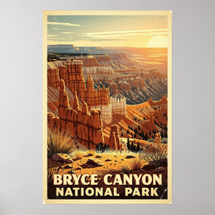 Póster Parque Nacional Bryce Canyon Retro