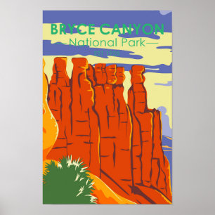 Póster Parque Nacional Bryce Canyon Utah Vintage