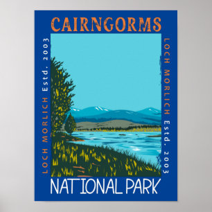 Póster Parque Nacional Cairngorms Escocia Afligido