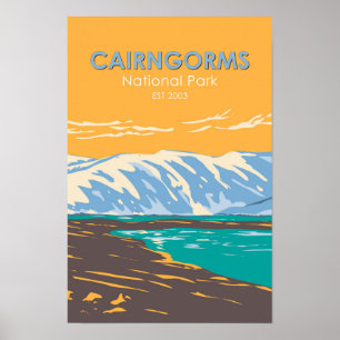 Póster Parque Nacional Cairngorms Escocia Loch Etchachan