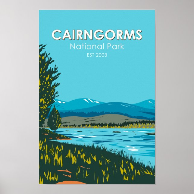 Póster Parque Nacional Cairngorms Escocia Loch Morlich (Frente)