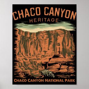 Póster Parque Nacional Cañón del Chaco Pueblo Indio Nuevo