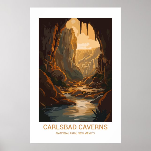 Póster Parque nacional Carlsbad Caverns Nuevo México Esta (Frente)