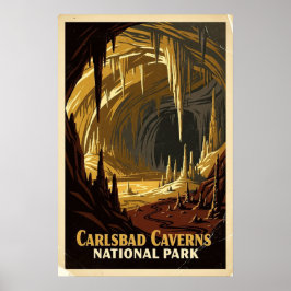 Póster Parque Nacional Carlsbad Caverns Retro