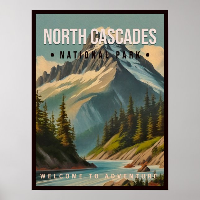 Póster Parque nacional Cascades del Norte (Frente)