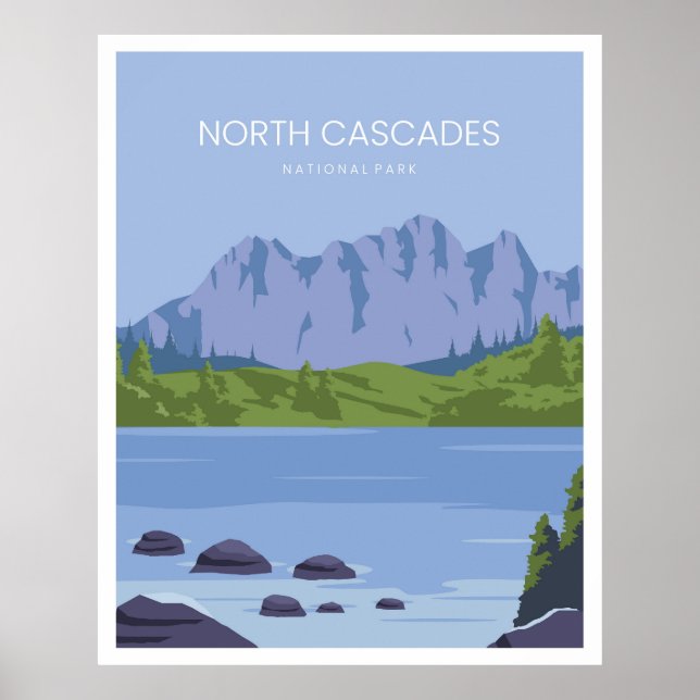 Póster Parque nacional Cascades del Norte (Frente)