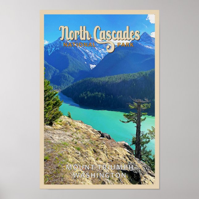 Póster Parque nacional Cascades del Norte (Frente)