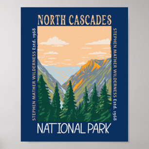 Póster Parque nacional Cascades del Norte con problemas d