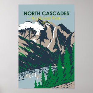 Póster Parque nacional Cascades Norte Monte Triumph Vinta