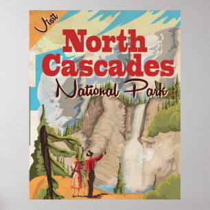 Póster Parque nacional Cascades Norte Poster de Viajes de