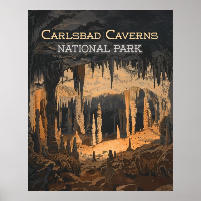Póster Parque nacional Cavernas Carlsbad Nuevo México (Frente)