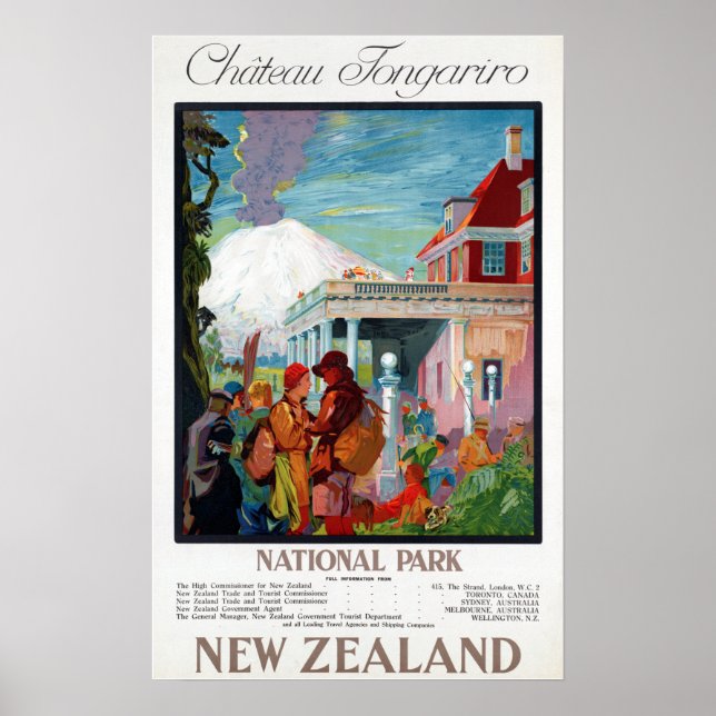 Póster Parque nacional Chateau Tongariro Nueva Zelanda (Frente)