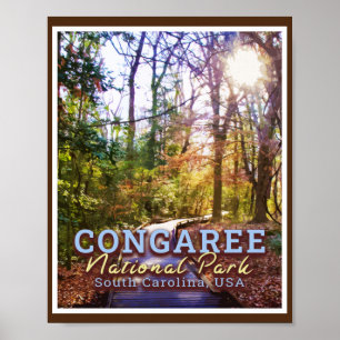 PÓSTER PARQUE NACIONAL CONGAREO - CAROLINA DEL SUR EE.UU.